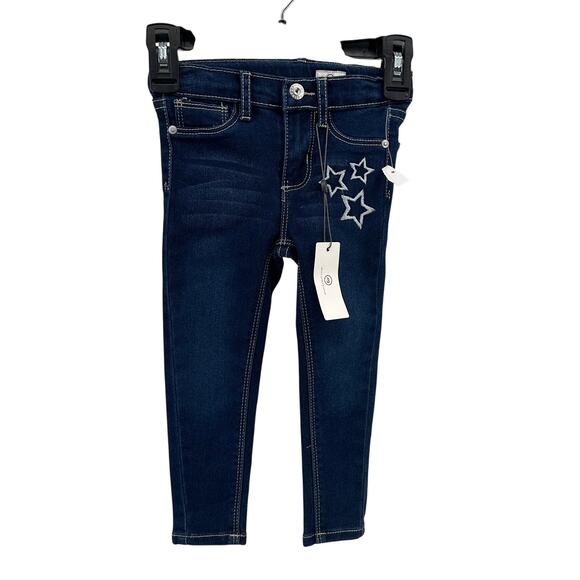 AG Jeans Adriano Goldschmied Kids Pants Girls Size 2T Dark Wash Star Embroidered - Picture 1 of 12